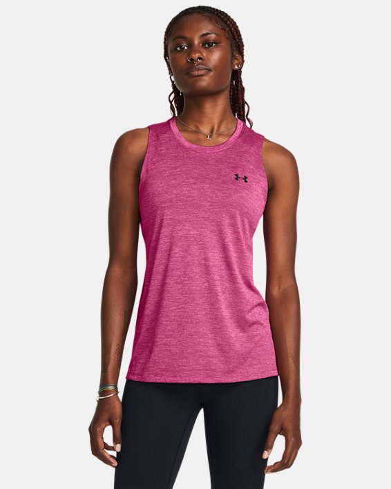 Camiseta sin mangas UA Tech™ Twist para mujer, Pink, pdpMainDesktop image number 0